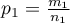 $p_1=\frac{m_1}{n_1}$