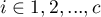 $i\in{1,2,...,c}$