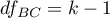 $df_{BC}=k-1$