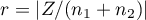 $r=\left|Z/(n_1+n_2)\right|$