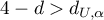 $4-d> d_{U,\alpha}$