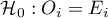 $\mathcal{H}_0 : O_i=E_i$