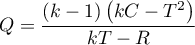 \begin{displaymath}
Q=\frac{(k-1)\left(kC-T^2\right)}{kT-R}
\end{displaymath}