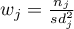 $w_j=\frac{n_j}{sd_j^2}$