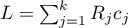 $L=\sum_{j=1}^kR_jc_j$