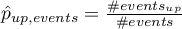 $\hat{p}_{up,events}=\frac{\#events_{up}}{\#events}$