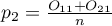 $p_2=\frac{O_{11}+O_{21}}{n}$