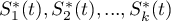 $S_1^*(t), S_2^*(t), ..., S_k^*(t)$