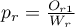 $p_r=\frac{O_{r1}}{W_r}$