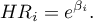 \begin{displaymath}
HR_i=e^{\beta_i}.
\end{displaymath}