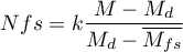 \begin{displaymath}
Nfs=k\frac{M - M_d}{M_d-\overline{M_{fs}}}
\end{displaymath}