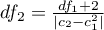 $df_2=\frac{df_1+2}{|c_2-c_1^2|}$