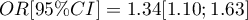 $OR[95\%CI]=1.34[1.10;1.63]$